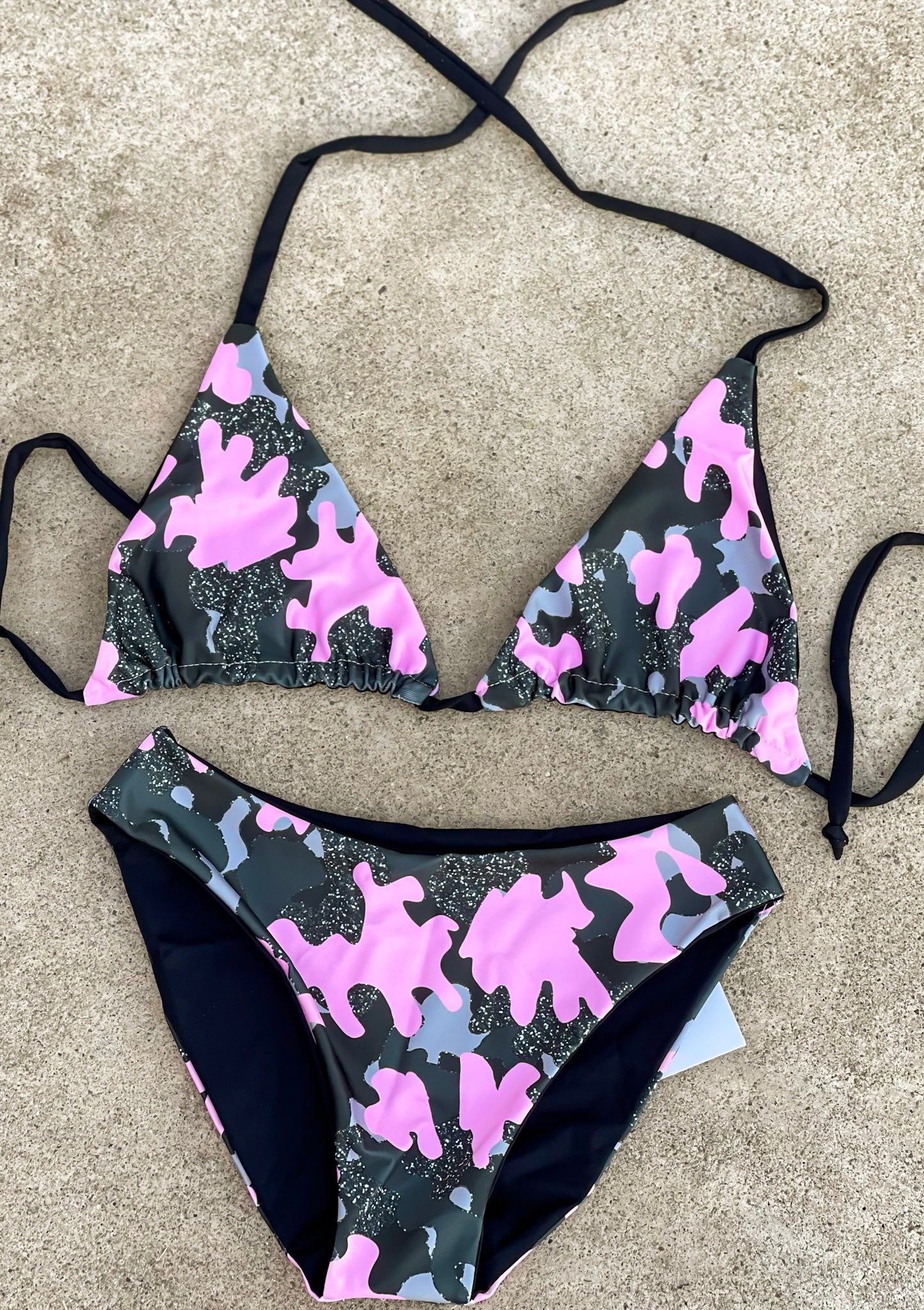 Pink and Black Camo Swimsuit