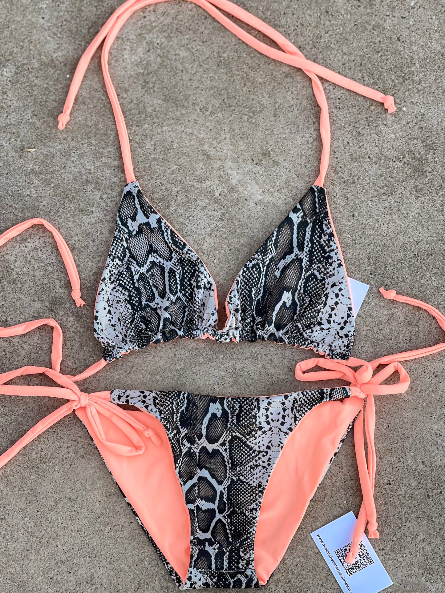 Snakeskin and Coral Swimsuit
