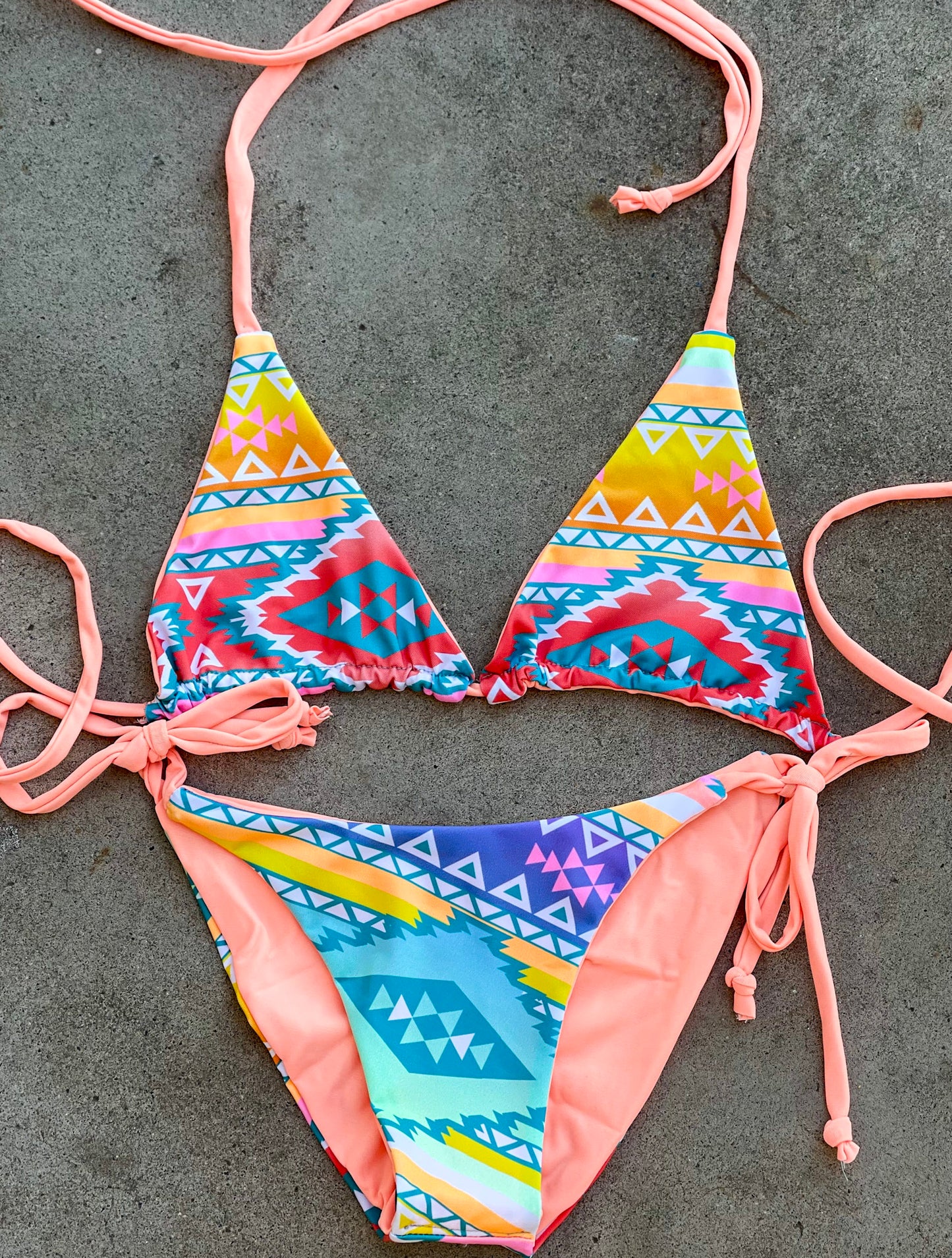 Coral Aztec Swimsuit