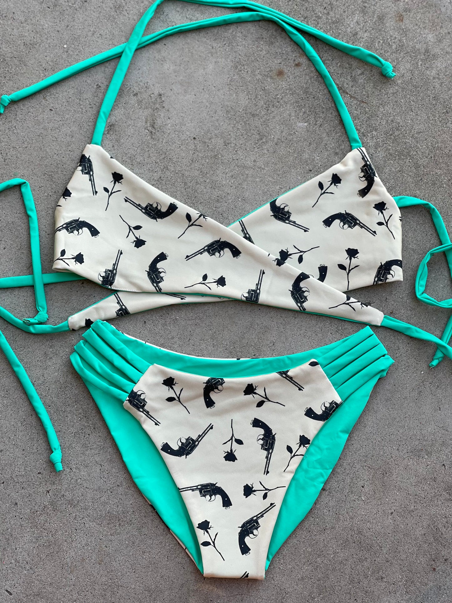 White Guns N Roses Western Swimsuit