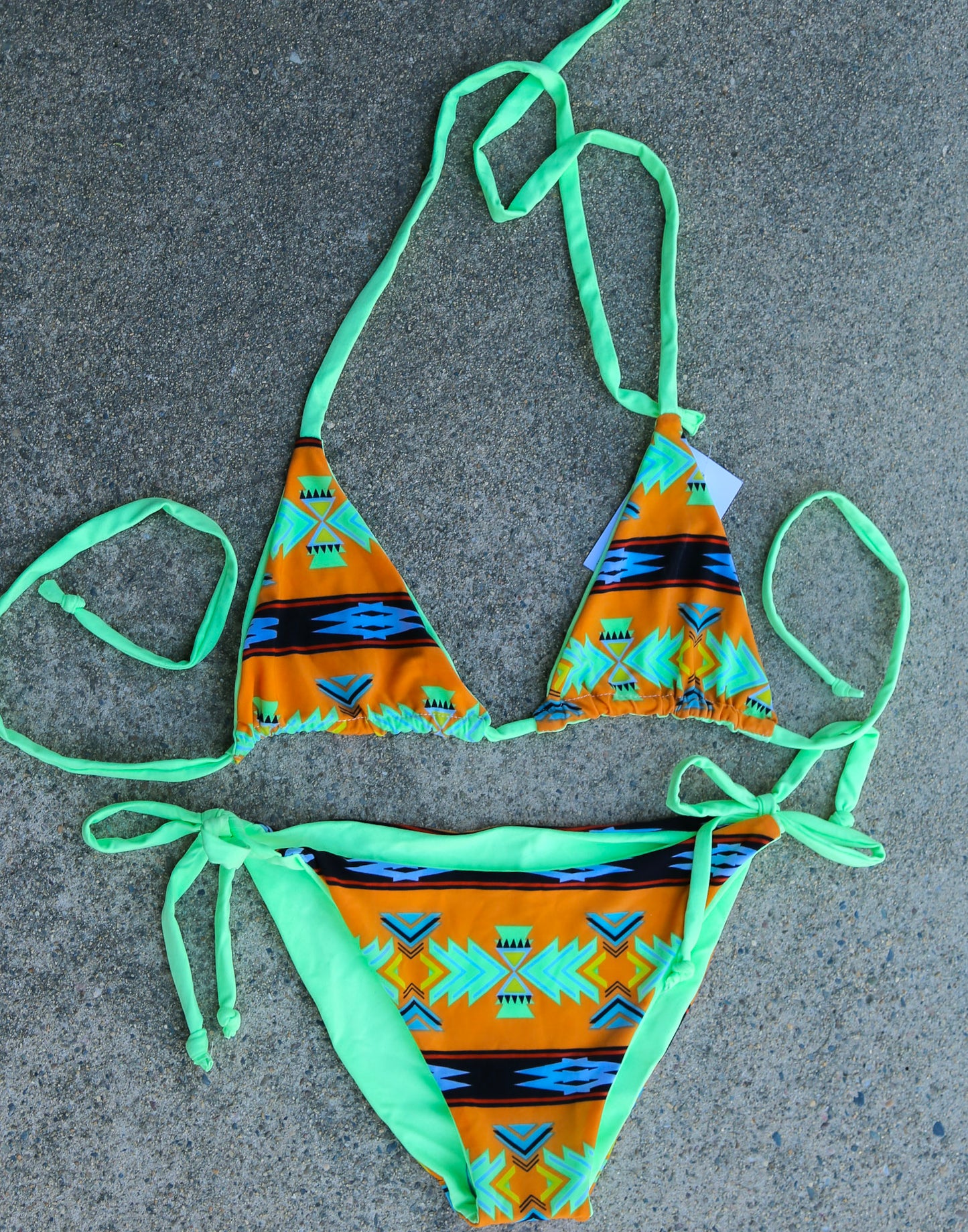 Orange Aztec Swimsuit