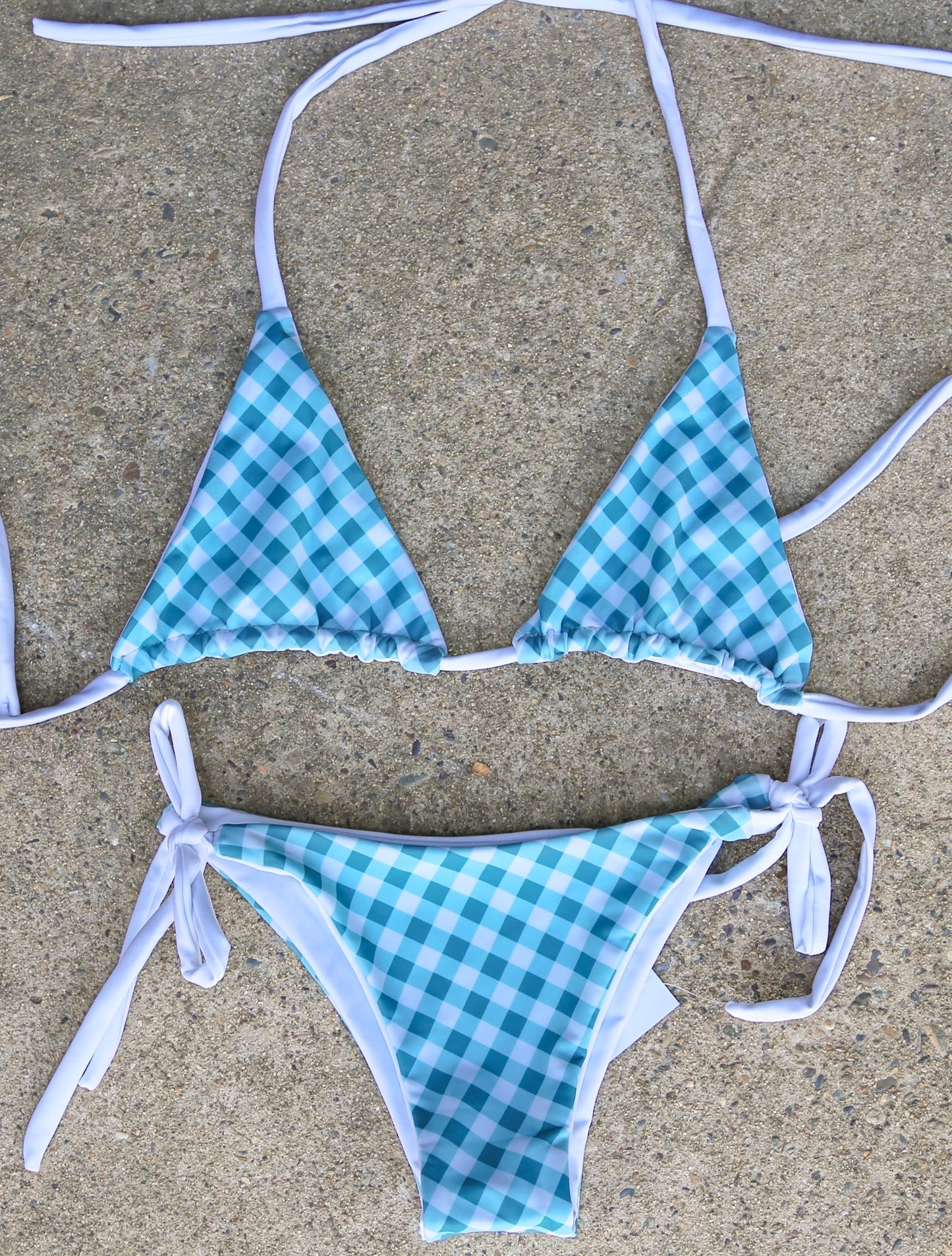 Teal Gingham Swimsuit