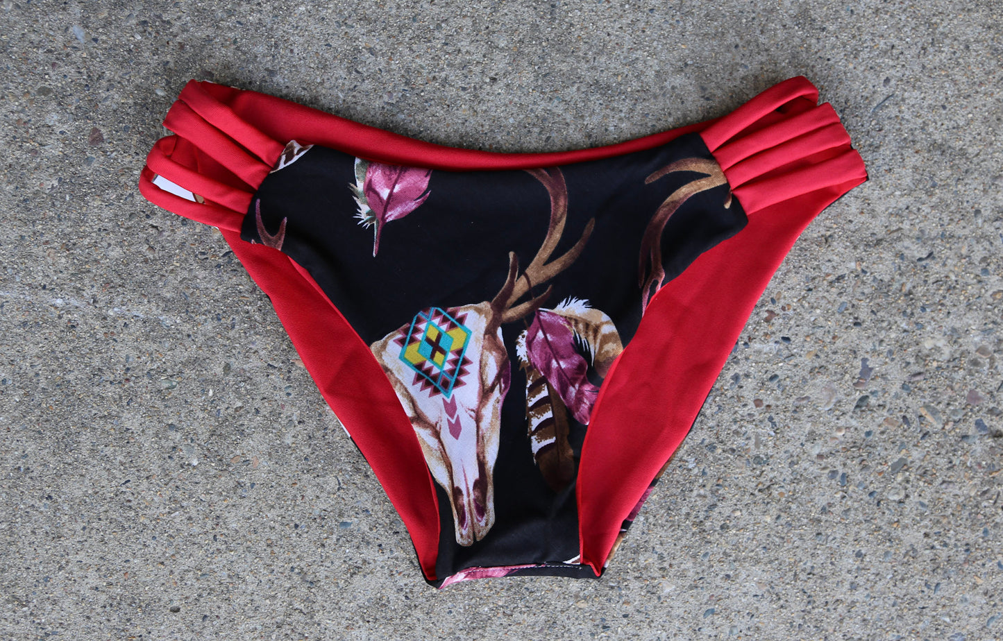 Cowskull Feather Swimsuit Bottoms