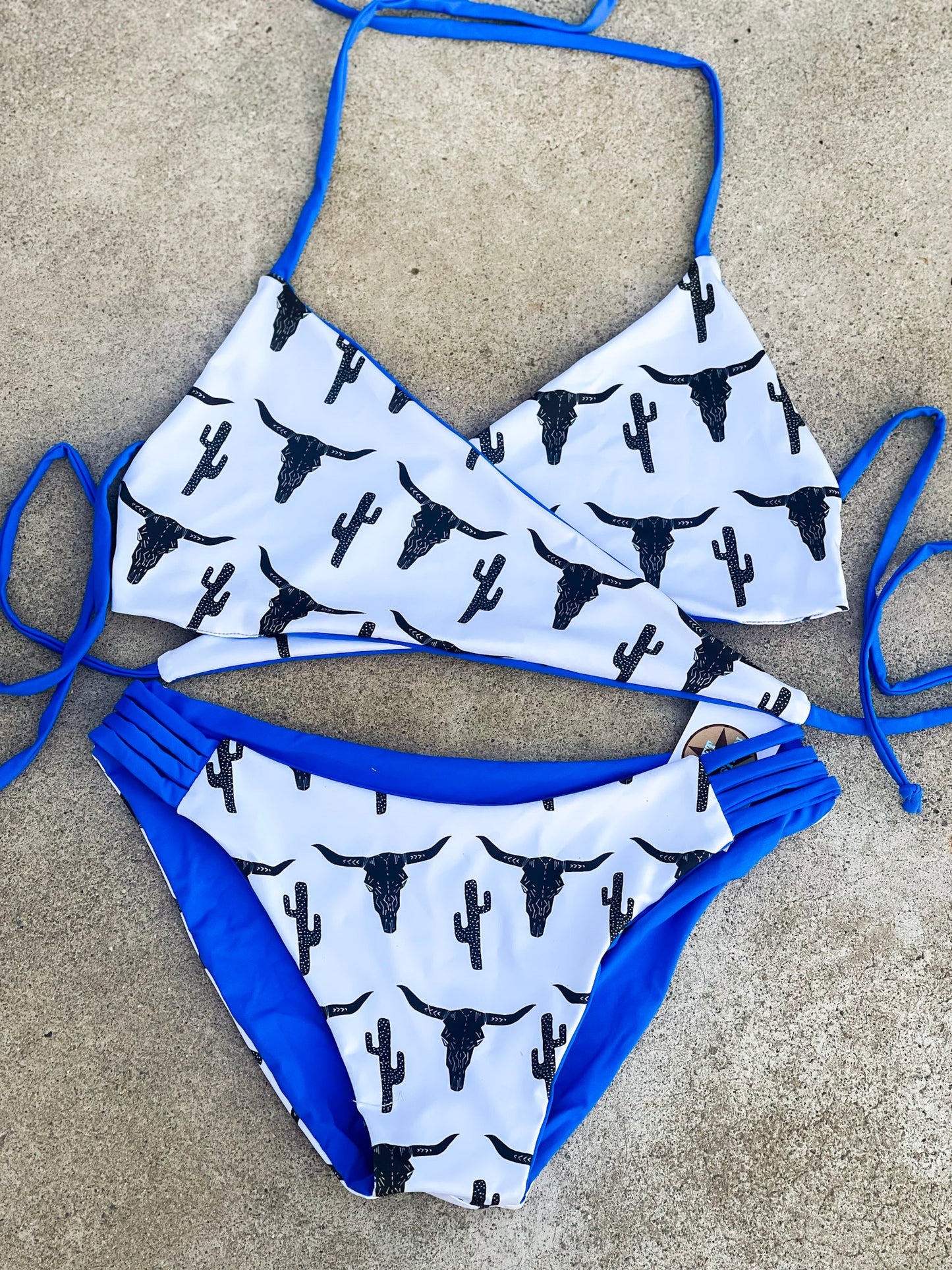 Blue Cowskull Swimsuit
