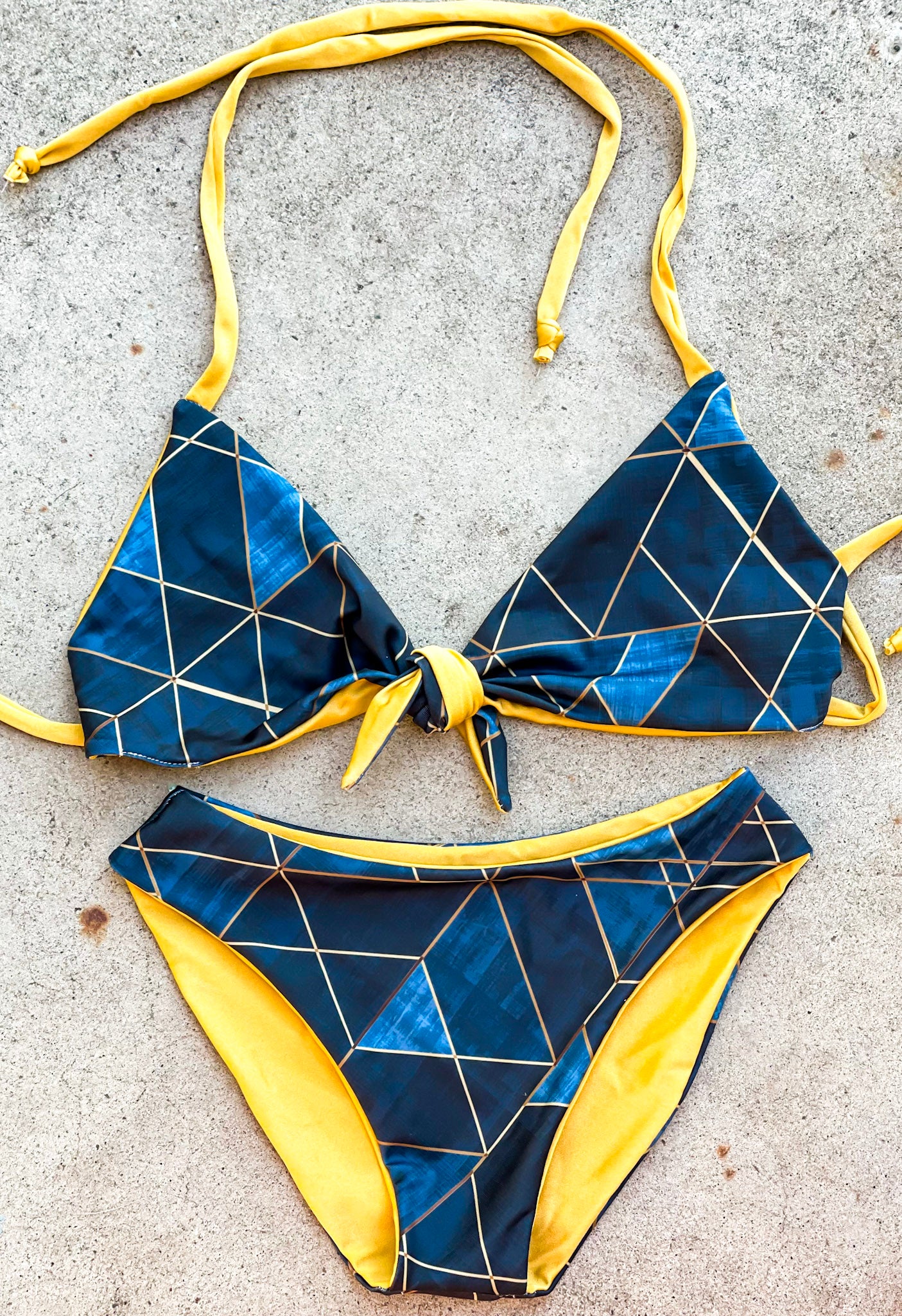 Geometric Gold Swimsuit