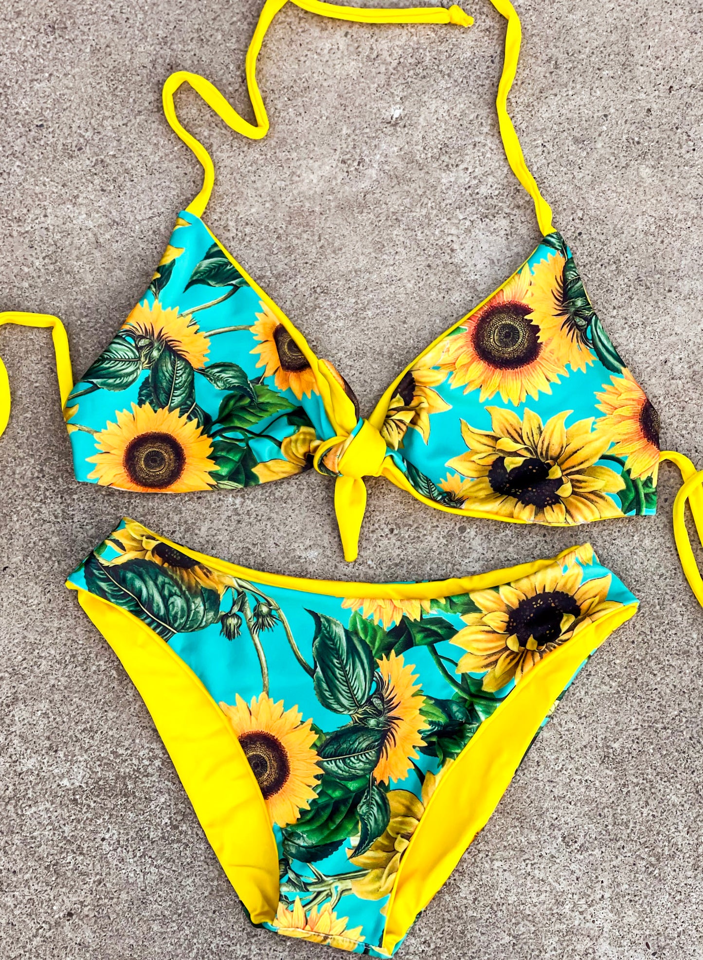 Turquoise Sunflower Swimsuit