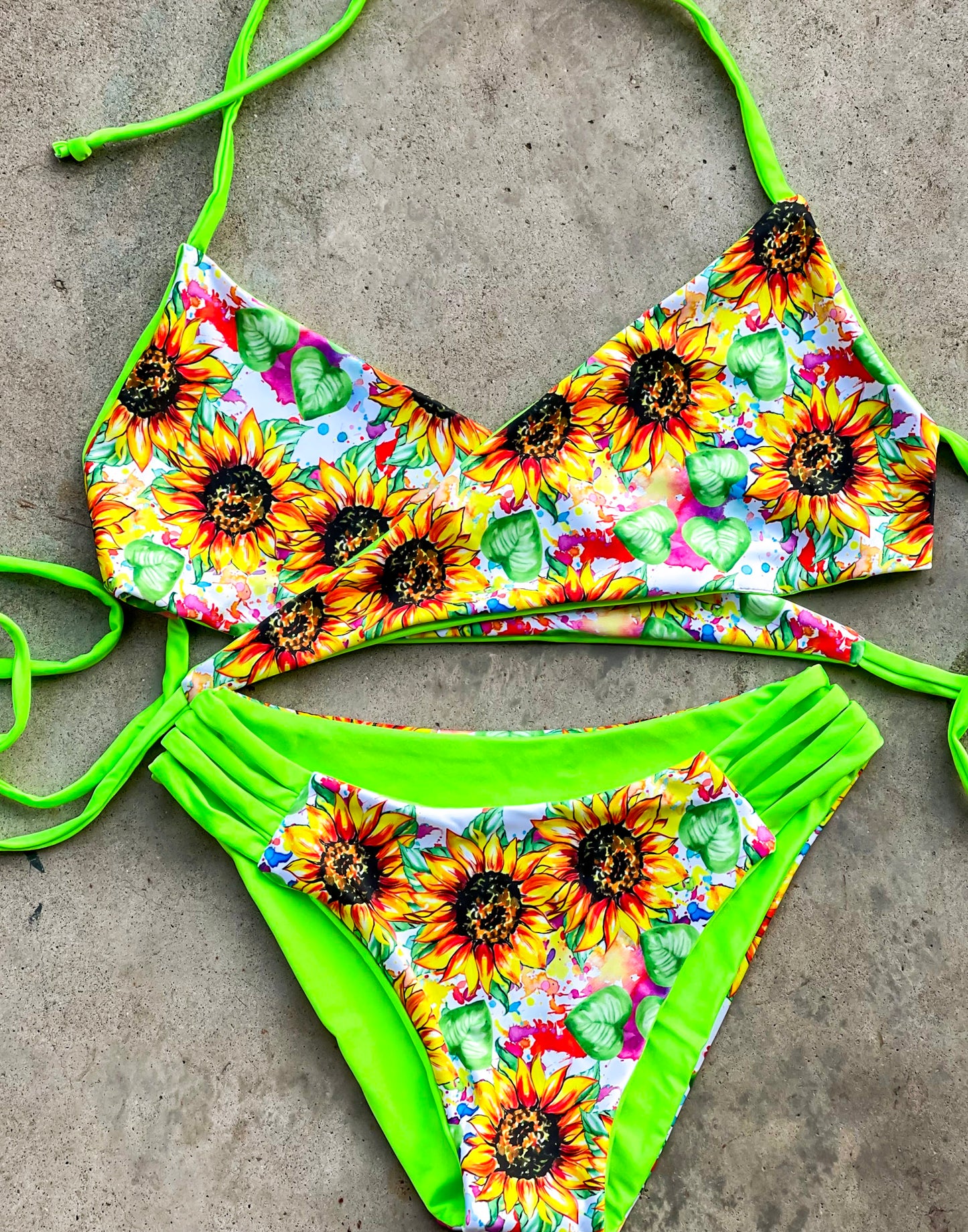 Neon Sunflower Swimsuit