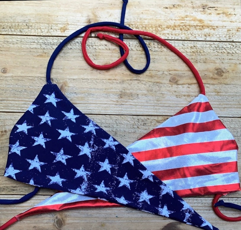 “Red, White, and Blue” Flag Reversible Top