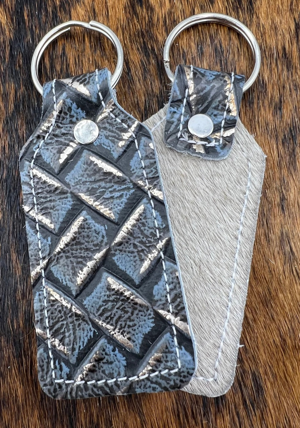 Cowhide and Leather Key Fob
