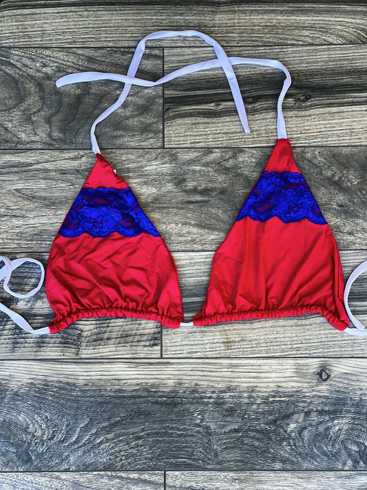 Patriotic Lace Bikini Top